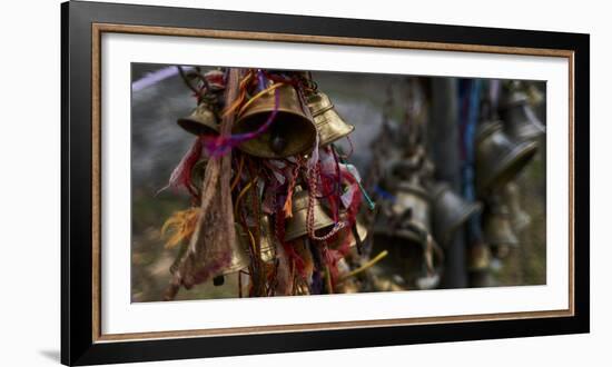 Close-up of prayer bells inside the temple of Muktinath, Mustang District, Gandaki Pradesh, Nepal-Panoramic Images-Framed Photographic Print