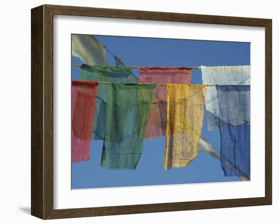 Close-Up of Prayer Flags at Swayambunath, Kathmandu, Nepal-James Green-Framed Photographic Print