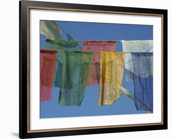 Close-Up of Prayer Flags at Swayambunath, Kathmandu, Nepal-James Green-Framed Photographic Print