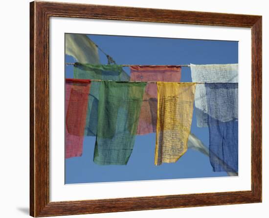 Close-Up of Prayer Flags at Swayambunath, Kathmandu, Nepal-James Green-Framed Photographic Print