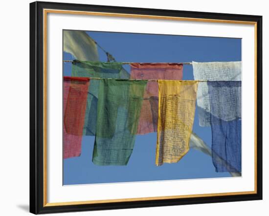 Close-Up of Prayer Flags at Swayambunath, Kathmandu, Nepal-James Green-Framed Photographic Print