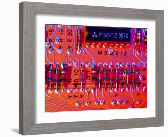 Close-up of Printed Circuit Board-PASIEKA-Framed Photographic Print