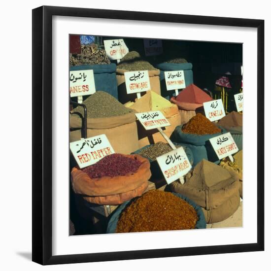Close Up of Pyramids of Loose Spices for Sale in Local Market, Aswan, Egypt, North Africa, Africa-Eitan Simanor-Framed Photographic Print