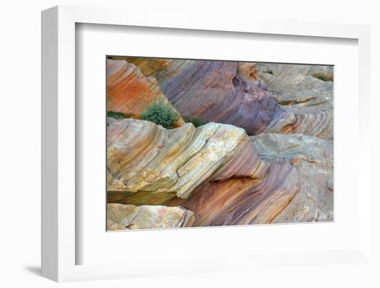 Close-up of Rainbow Vista, Valley of Fire State Park, Nevada, USA.-Michel Hersen-Framed Photographic Print
