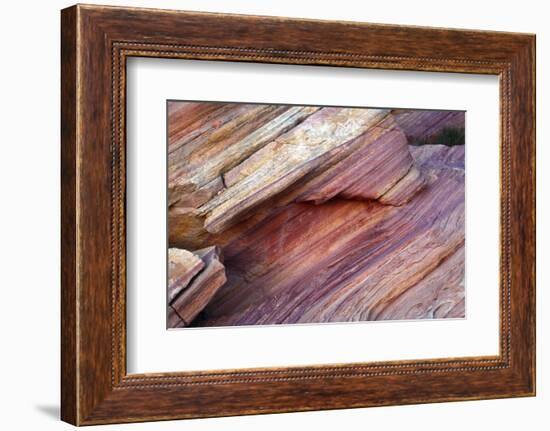 Close-up of Rainbow Vista, Valley of Fire State Park, Nevada, USA.-Michel Hersen-Framed Photographic Print