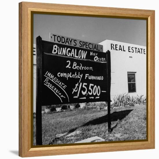 Close-Up of Real Estate Sign-Ed Clark-Framed Premier Image Canvas