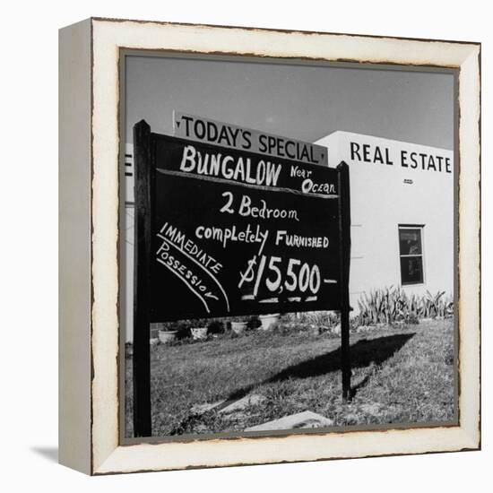 Close-Up of Real Estate Sign-Ed Clark-Framed Premier Image Canvas