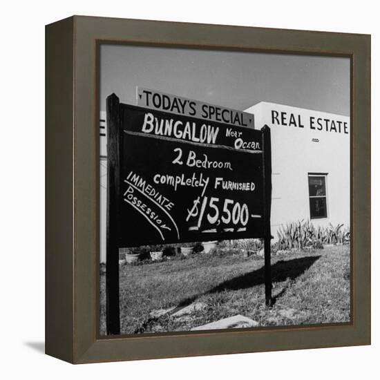Close-Up of Real Estate Sign-Ed Clark-Framed Premier Image Canvas
