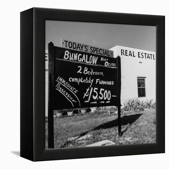 Close-Up of Real Estate Sign-Ed Clark-Framed Premier Image Canvas