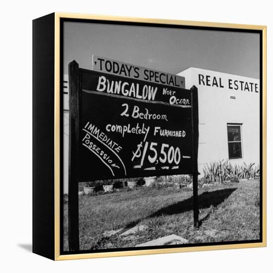 Close-Up of Real Estate Sign-Ed Clark-Framed Premier Image Canvas