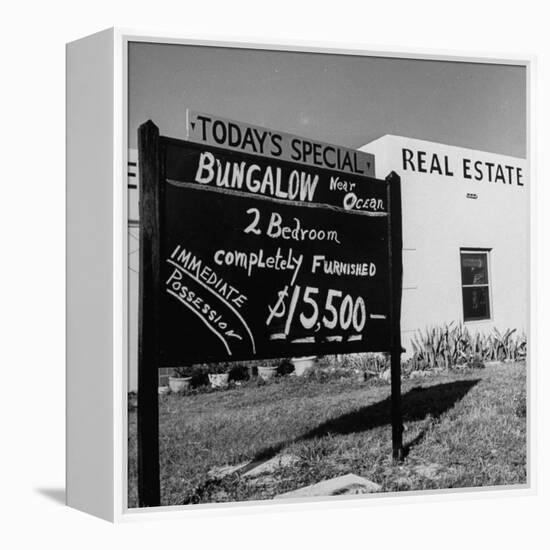 Close-Up of Real Estate Sign-Ed Clark-Framed Premier Image Canvas