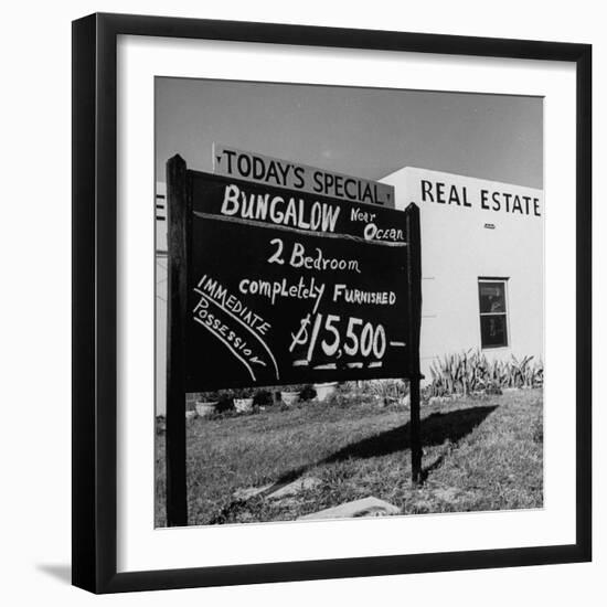 Close-Up of Real Estate Sign-Ed Clark-Framed Photographic Print