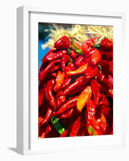 Close-up of red chilies, Taos, New Mexico, USA-null-Framed Photographic Print