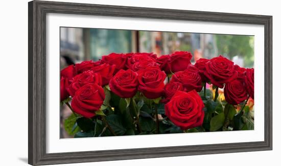 Close-Up of Red Roses in a Bouquet During Sant Jordi Festival, Barcelona, Catalonia, Spain-null-Framed Photographic Print