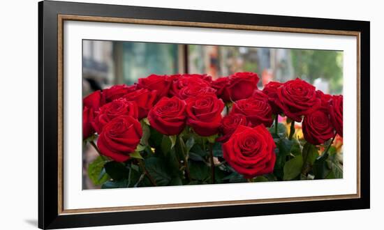 Close-Up of Red Roses in a Bouquet During Sant Jordi Festival, Barcelona, Catalonia, Spain-null-Framed Photographic Print