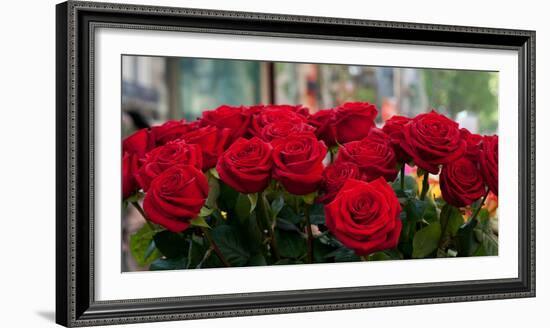 Close-Up of Red Roses in a Bouquet During Sant Jordi Festival, Barcelona, Catalonia, Spain-null-Framed Photographic Print