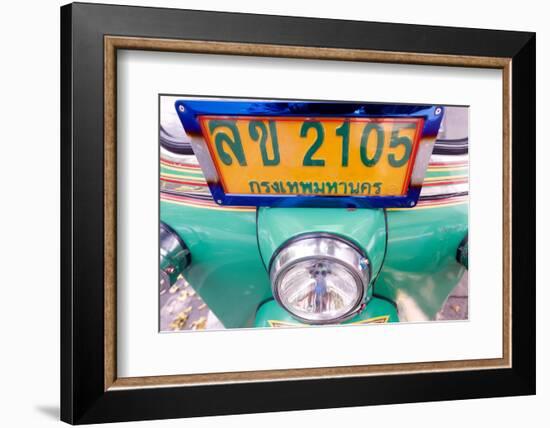 Close up of registration plate of a Tuk Tuk, a taxi characteristic of South East Asia, Bangkok-Godong-Framed Photographic Print