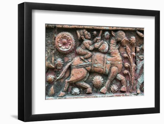 Close-up of relief carving, Puthia Temple Complex, Rajshahi Division, Bangladesh-Keren Su-Framed Photographic Print