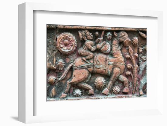 Close-up of relief carving, Puthia Temple Complex, Rajshahi Division, Bangladesh-Keren Su-Framed Photographic Print