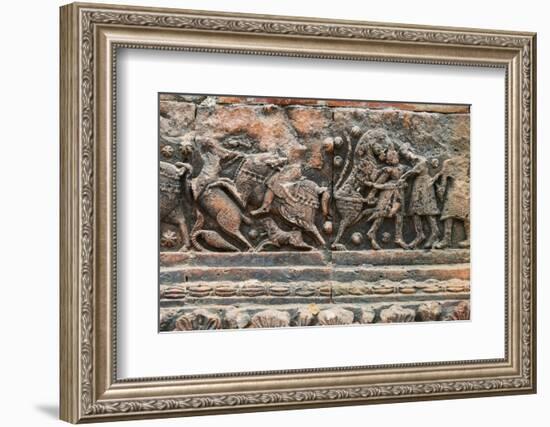 Close-up of relief carving, Puthia Temple Complex, Rajshahi Division, Bangladesh-Keren Su-Framed Photographic Print