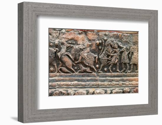 Close-up of relief carving, Puthia Temple Complex, Rajshahi Division, Bangladesh-Keren Su-Framed Photographic Print