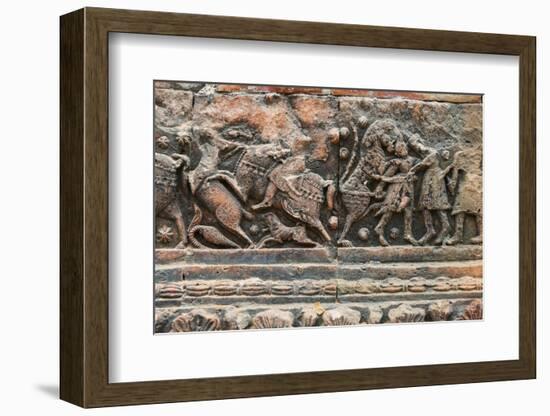 Close-up of relief carving, Puthia Temple Complex, Rajshahi Division, Bangladesh-Keren Su-Framed Photographic Print