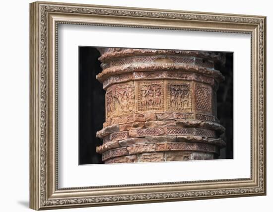 Close-up of relief carving, Puthia Temple Complex, Rajshahi Division, Bangladesh-Keren Su-Framed Photographic Print