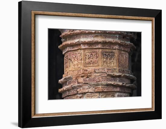 Close-up of relief carving, Puthia Temple Complex, Rajshahi Division, Bangladesh-Keren Su-Framed Photographic Print