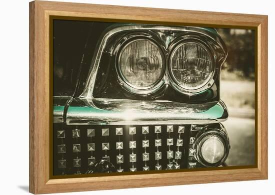 Close-Up of Retro Car Facia with Chrome Grille-NejroN Photo-Framed Premier Image Canvas