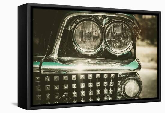Close-Up of Retro Car Facia with Chrome Grille-NejroN Photo-Framed Premier Image Canvas