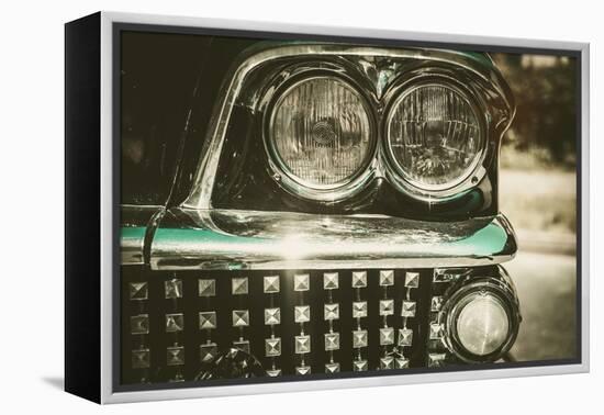 Close-Up of Retro Car Facia with Chrome Grille-NejroN Photo-Framed Premier Image Canvas