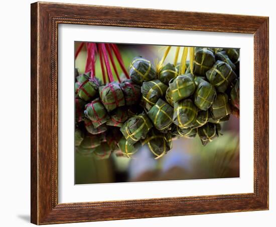 Close Up of Rice Balls Wrapped in Vine Leaves, Vietnam-Paul Harris-Framed Photographic Print