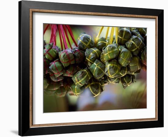 Close Up of Rice Balls Wrapped in Vine Leaves, Vietnam-Paul Harris-Framed Photographic Print