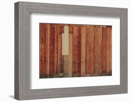 Close-up of rusted corrugated metal panels.-Stuart Westmorland-Framed Photographic Print