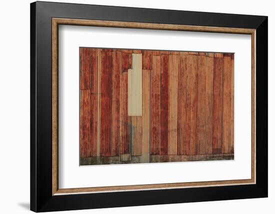 Close-up of rusted corrugated metal panels.-Stuart Westmorland-Framed Photographic Print