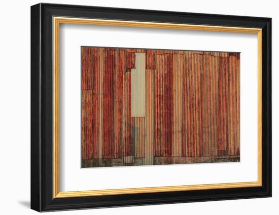 Close-up of rusted corrugated metal panels.-Stuart Westmorland-Framed Photographic Print