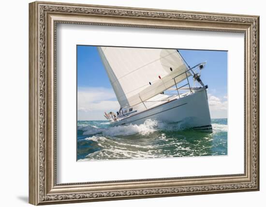 Close up of Sailing Boat, Sail Boat or Yacht at Sea-darrenmbaker-Framed Photographic Print