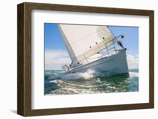 Close up of Sailing Boat, Sail Boat or Yacht at Sea-darrenmbaker-Framed Photographic Print