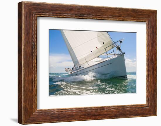 Close up of Sailing Boat, Sail Boat or Yacht at Sea-darrenmbaker-Framed Photographic Print