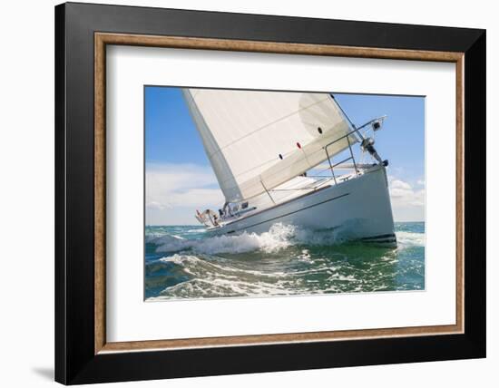 Close up of Sailing Boat, Sail Boat or Yacht at Sea-darrenmbaker-Framed Photographic Print