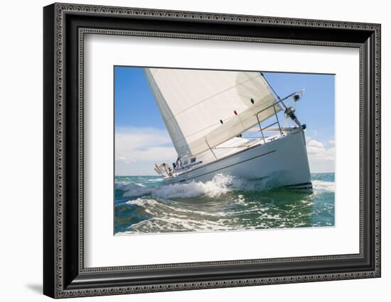 Close up of Sailing Boat, Sail Boat or Yacht at Sea-darrenmbaker-Framed Photographic Print