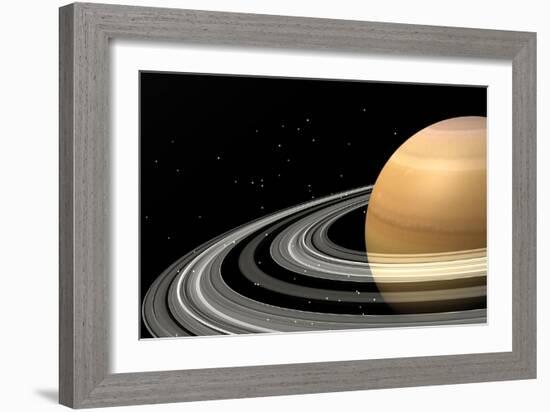 Close-Up of Saturn and its Planetary Rings-null-Framed Premium Giclee Print