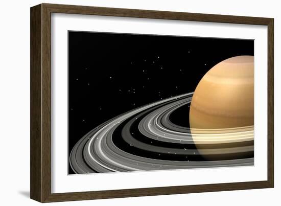 Close-Up of Saturn and its Planetary Rings-null-Framed Premium Giclee Print