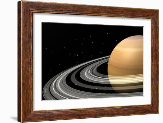 Close-Up of Saturn and its Planetary Rings-null-Framed Premium Giclee Print