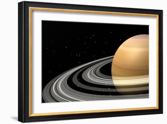 Close-Up of Saturn and its Planetary Rings-null-Framed Premium Giclee Print