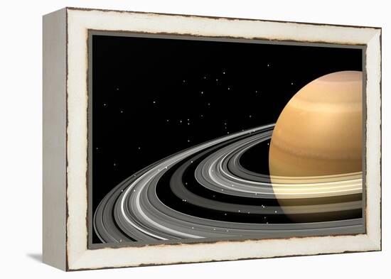 Close-Up of Saturn and its Planetary Rings-null-Framed Stretched Canvas