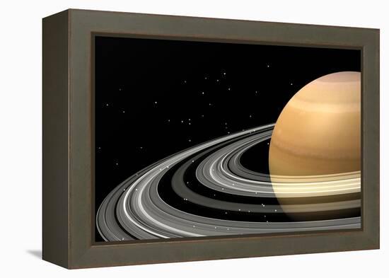 Close-Up of Saturn and its Planetary Rings-null-Framed Stretched Canvas