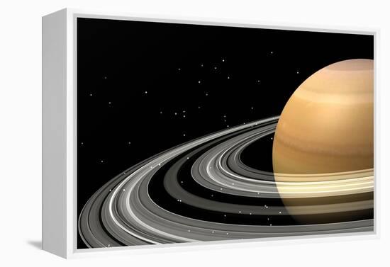 Close-Up of Saturn and its Planetary Rings-null-Framed Stretched Canvas