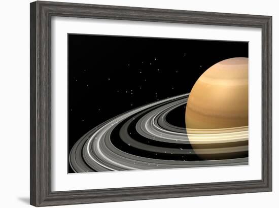 Close-Up of Saturn and its Planetary Rings-null-Framed Art Print