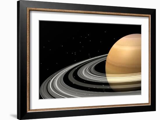 Close-Up of Saturn and its Planetary Rings-null-Framed Art Print